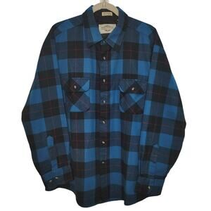 Northwest Territory Mens XL Button Down Shirt Plaid Outdoor Acrylic Long Sleeve
